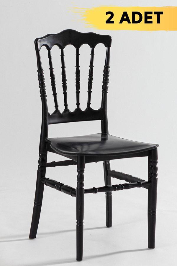 Sandalie 2 Adet Siyah Pratik Sandalye / Balkon-Bahçe-Mutfak - Image 1