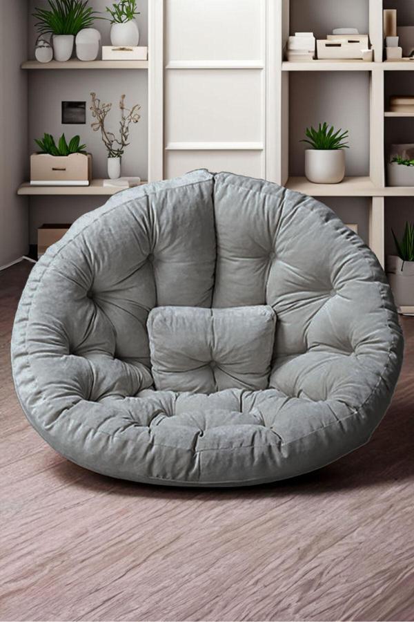 Mobetto Pratik Açılabilir Tekli Koltuk, Dinlenme Aktivite Koltuğu, Yatak Olabilir Minderli Kanepe, Berjer - Image 1