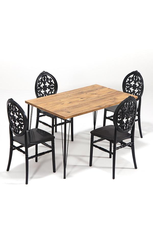 Modalife Nero - Venüs Mutfak Masa Takımı -Siyah - Image 1