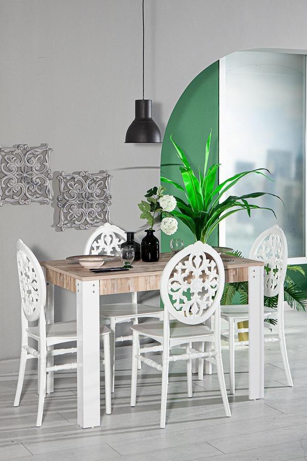 Mobetto Home Grande Masa / Venüs Mutfak Masa Takımı - Beyaz - Image 1