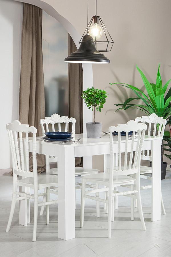 Mobetto Home Arda Masa / Artemis Sandalye Mutfak Masa Takımı-Beyaz - Image 1