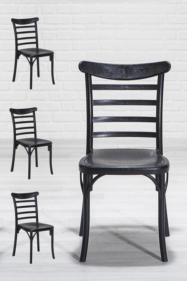 Mobetto Efes Home Mutfak Sandalye 4 Adet – Siyah - Image 1