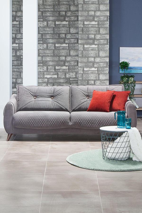 Modalife Olivya Üçlü Kanepe Yataklı/Sandıklı - Antrasit - Image 1