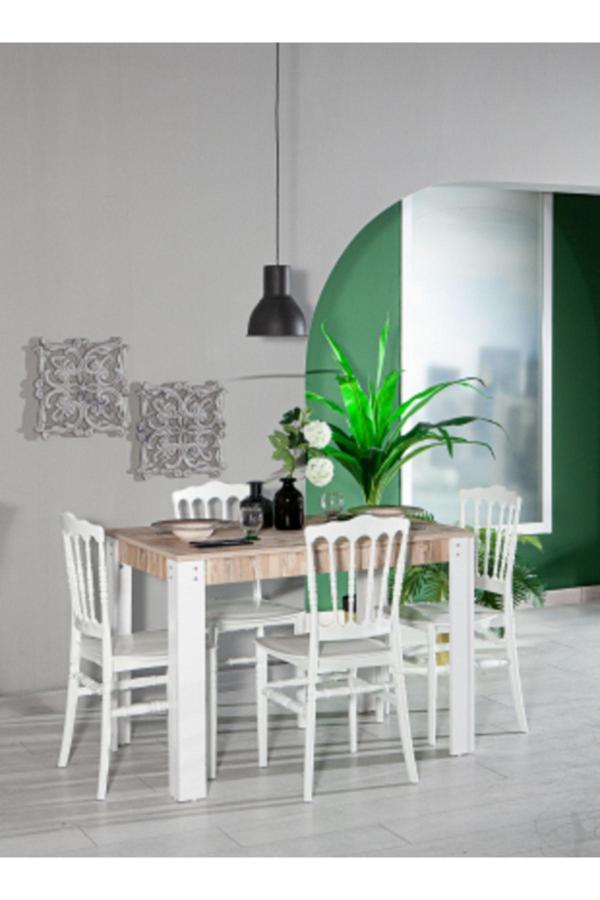 Sandalie Grande / Miray Mutfak Masa Takımı 4 Sandalye 1 Masa - Beyaz - Image 1