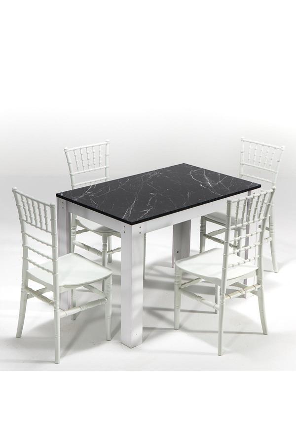Mobetto Mirage / Soho Mutfak Masa Takımı 4 Sandalye 1 Masa - Beyaz - Image 1
