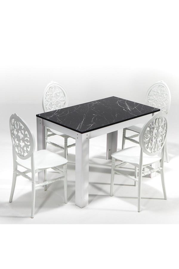 Mobetto Mirage / Venüs Mutfak Masa Takımı 4 Sandalye 1 Masa - Beyaz - Image 1