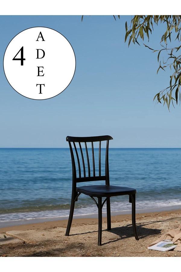 Mobetto Elora 4 Adet Mutfak, Yemek, Bahçe, Balkon Pratik Sandalye - Image 1