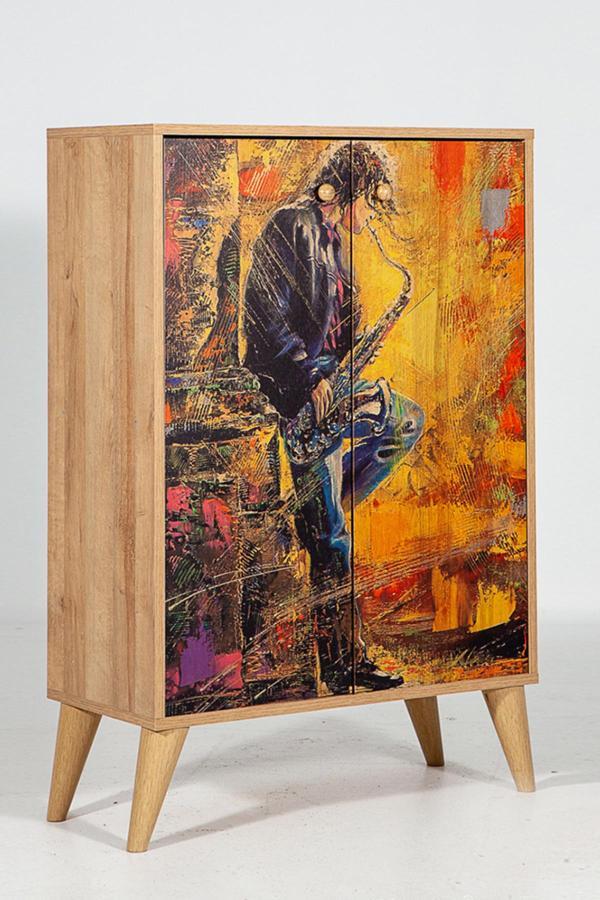 Mobetto Mary Melodi / 4 Raflı 2 Kapaklı Çok Amaçlı Mutfak Dolabı Banyo Dolabı Çok Amaçlı Dolap - Image 1