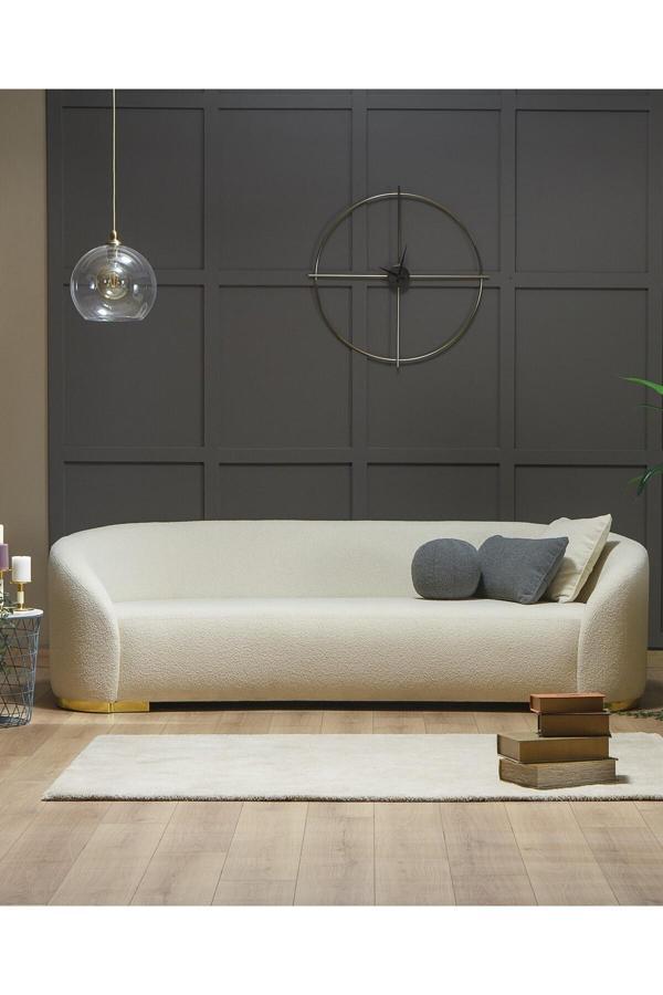 Sandalie Teddy Üçlü Salon&Oturma Odası Kanepe - Krem - Image 1