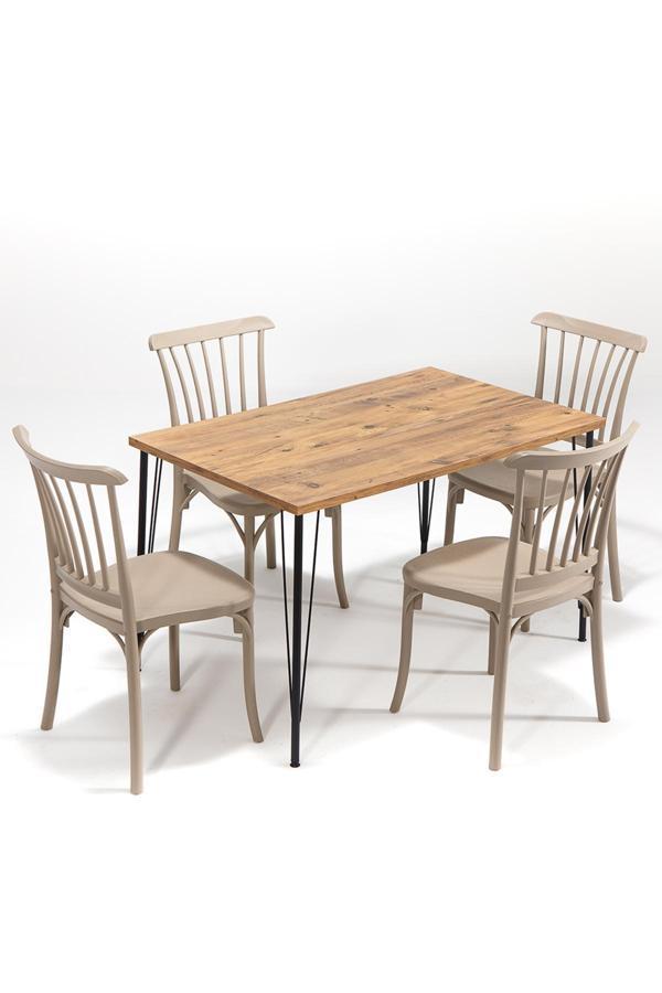 Mobetto Nero / Violet Mutfak Masa Takımı - Cappucino - Image 1