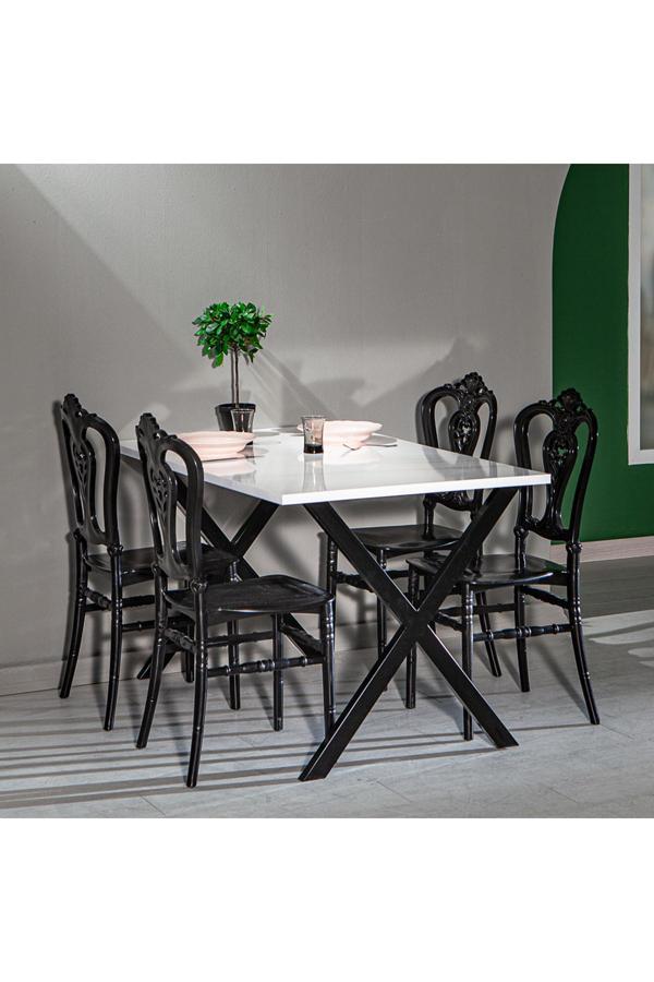 Mobetto Matrix Maxima Beyaz - Carisma Mutfak Masa Takımı / Siyah - Image 1