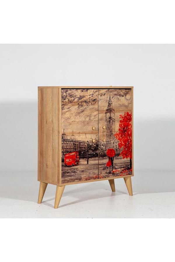 Mobetto Ricky Londra / 4 Raflı 4 Kapaklı Çok Amaçlı Mutfak Dolabı Banyo Dolabı Çok Amaçlı Dolap - Image 1