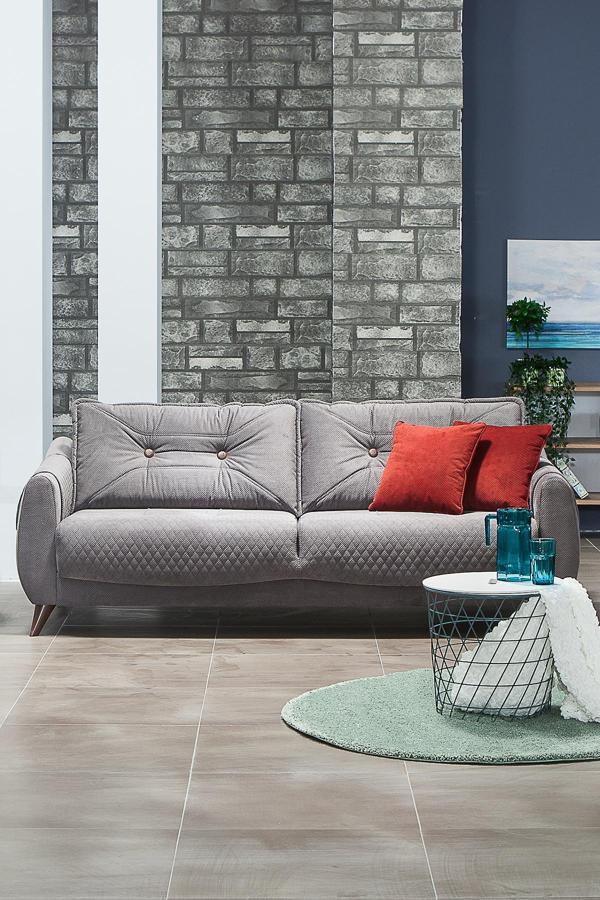 Mobetto Olivya Üçlü Salon&Oturma Odası Kanepe - Gri - Image 1