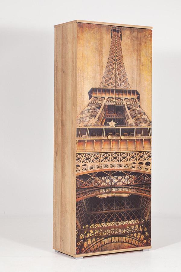 Mobetto Home Nora Eyfel 5 Raflı 2 Kapaklı Kiler Ayakkabılık Çok Amaçlı Dolap - Image 1