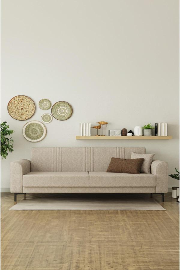 Mobetto Rio Üçlü Salon&Oturma Odası Kanepe - Krem - Image 1