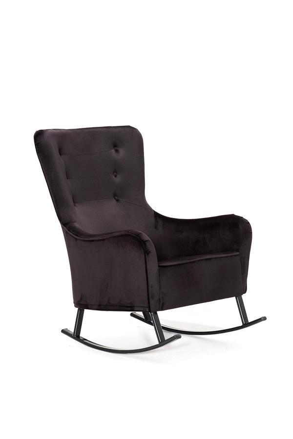 Mobetto Roma Sallanır Berjer Tv Koltuğu Dinlenme Koltuğu, Sallanır Sandalye - Siyah - Image 1