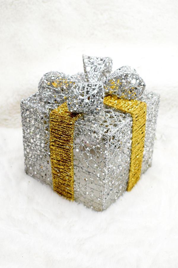 Yılbaşı Çam Ağacı Hediye Paketi Orta Boy Gümüş-gold - Image 1