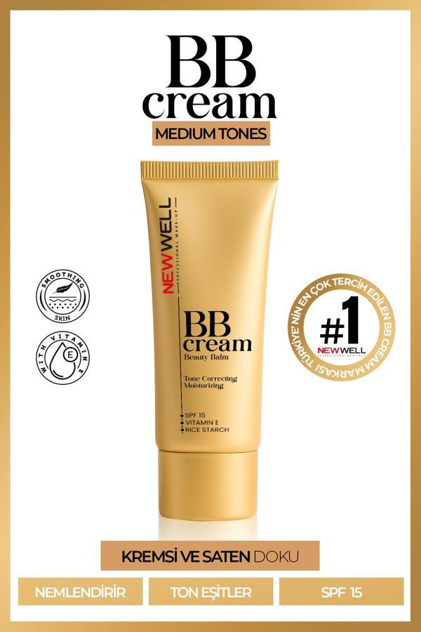 New Well Medium Tones Bb Cream Beauty Balm Nemlendirici Ve Ton Eşitleyici 30 Ml - Image 1