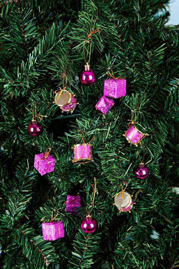 Yılbaşı Çam Ağacı Süsü 3cm 13lü Davul-cici Top- Hediye Paketi - Image 1