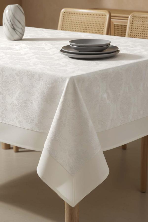 Damascus Krem Masa Örtüsü 160x220 cm - Image 1