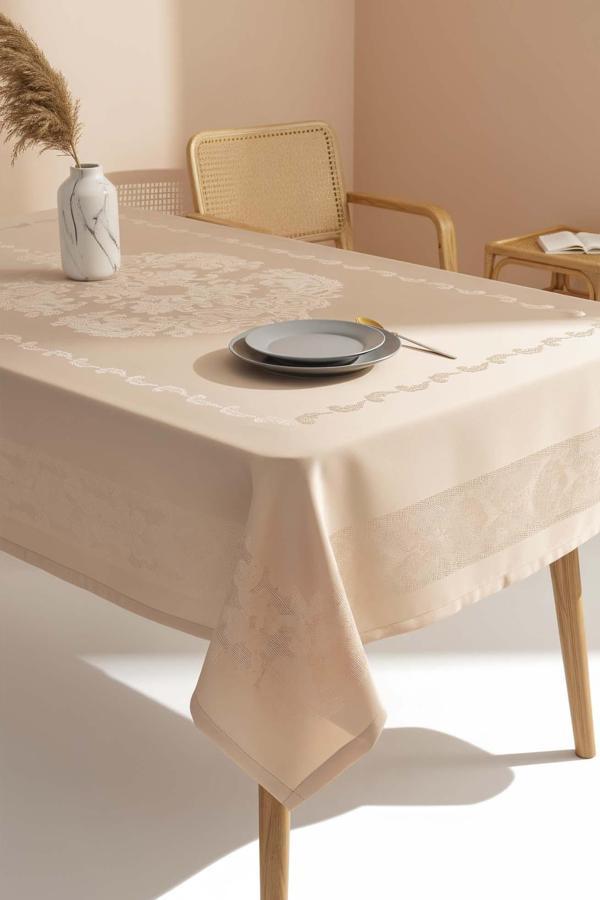 Jumbo Jakar Cappuccino Sıvı İtici Leke Tutmaz Masa Örtüsü 160x220 cm - Image 1