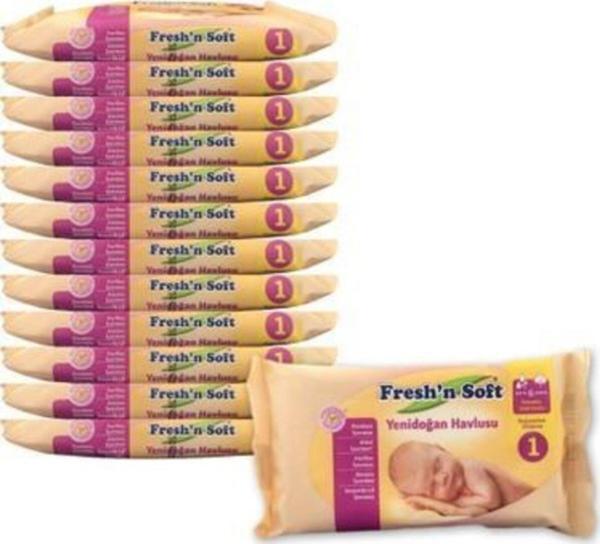 Fresh'n Soft Yenidoğan Pamuklu Islak Havlu Mendil 40'lı 12 Adet 480 Yaprak - Image 1
