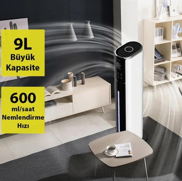 Tüm ev İçin 9 Litre Büyük Boy hava nemlendirici humidifer Bebek ve çocuklar için Uv Karbon Hava Temizleme - Image 1