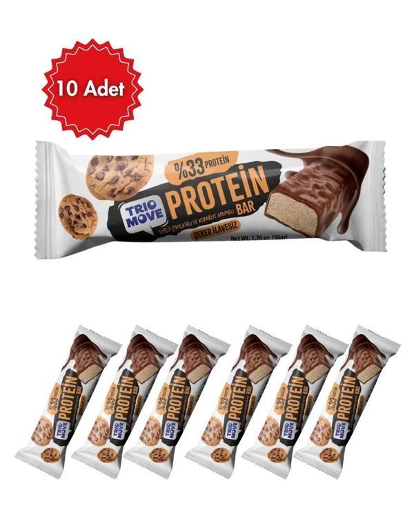 Trio Move Kurabiye Aromalı Çikolata Kaplı Protein Bar 10 Adet (10'lu Kutu) - Image 1