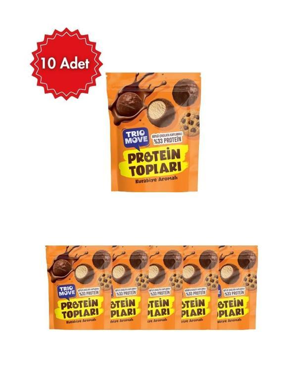 Trio Move Kurabiye Aromalı Protein Topları, Çikolata Kaplı, 10 Adet (10'lu Kutu) - Image 1