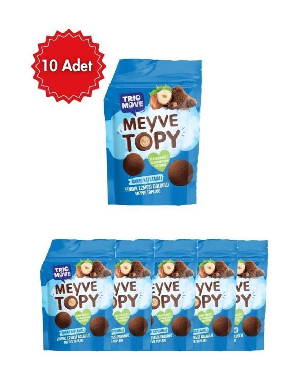 Trio Move Fındık Ezmesi Dolgulu Çikolata Kaplı Meyve Topları 10 Adet (10'lu Kutu) - Image 1