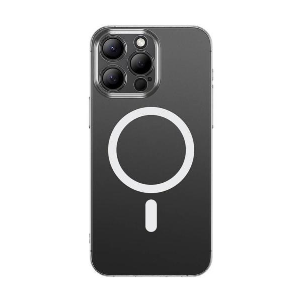 Apple iPhone 15 Pro Max Kılıf Magsafe Şarj Özellikli Toz Önleyici MKST Helo Kapak-Şeffaf - Image 1