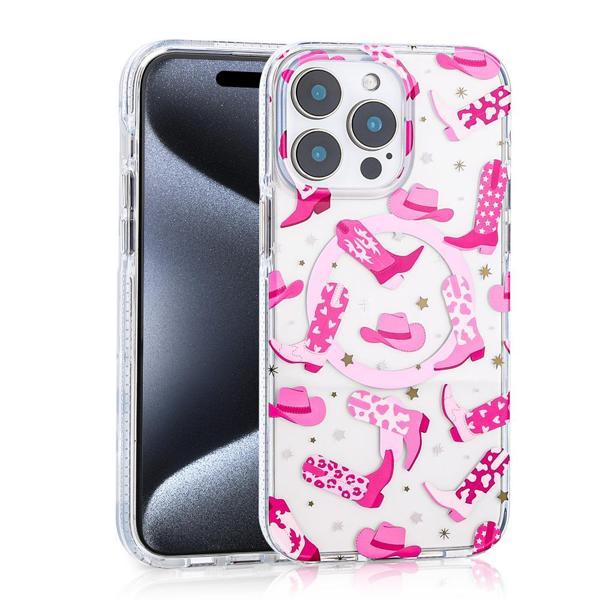 iPhone 16 Pro Max Uyumlu Kılıf Magsafe Şarj Özellikli MKST Stilo Kapak-Pembe - Image 1