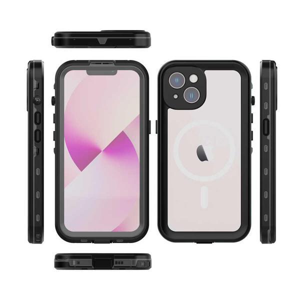 iPhone 14 Plus Uyumlu MKST 1-1 Su Geçirmez Kılıf-Siyah - Image 1