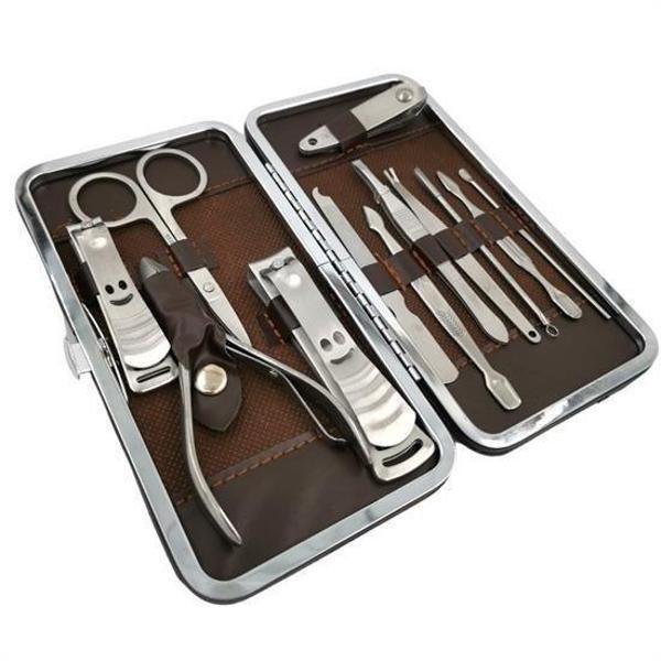 BUFFER® Çantalı Manikür Pensi Profesyonel ve Manikür Pedikür Seti 13 Parça Tırnak Eti İtici Ve Cımbı - Image 1