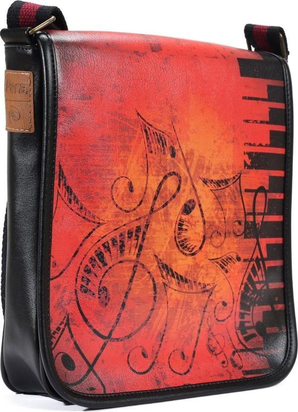 Perabags Müzik Nota Baskılı Postacı Çanta - Image 1