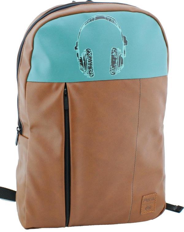 Perabags Unisex Taba Kulaklık Baskılı Laptop Sırt Çantası - Image 1