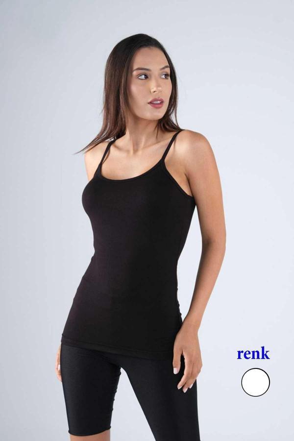 Bambu Kadın Askılı Atlet Beyaz - Image 1