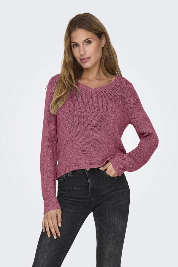 Only Onlgeena Regular Fit V Yaka Bayan Kazak 15340862 GÜL KURUSU - Image 1