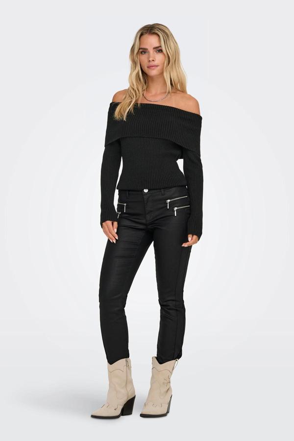 Only Onlkatia Regular Fit Madonna Yaka Bayan Kazak 15311830 SİYAH - Image 1