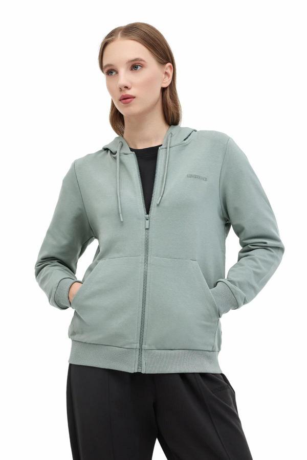 Lumberjack Pamuklu Regular Fit Kapüşonlu Fermuarlı Bayan Sweat 5WSN77 5PR MİNT - Image 1
