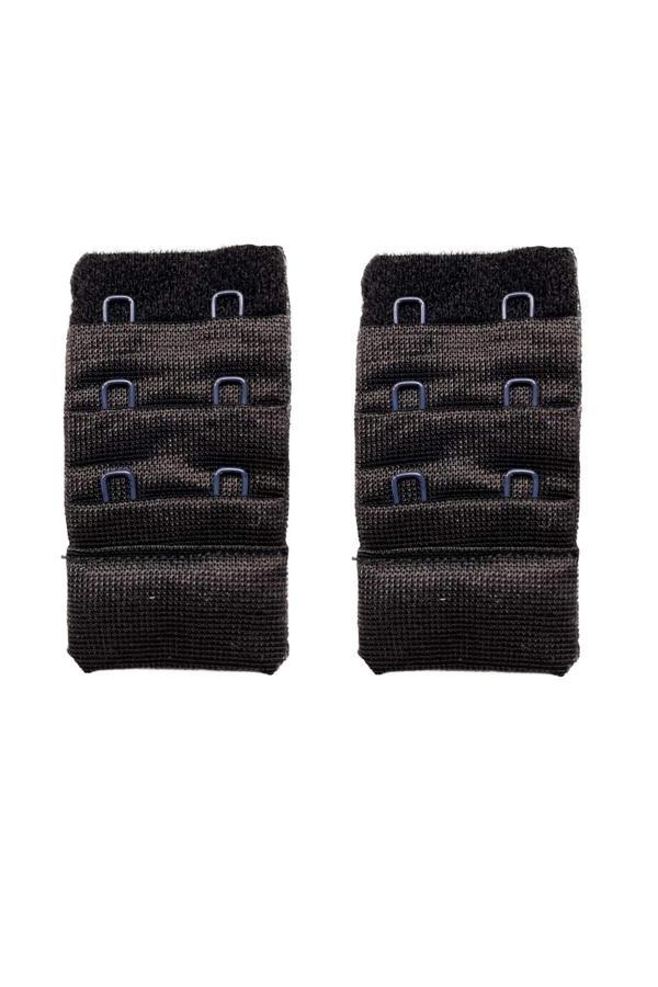 2 Adet Agraf Sütyen Uzatma Kopçası 3 Sıra / 2 Kanca Siyah - Image 1