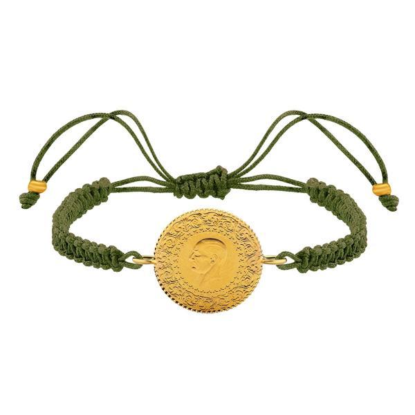 Gekas Kuyumculuk 22 Ayar Yeni Çeyrek Altın Haki Renkli İpli Bileklik - Image 1