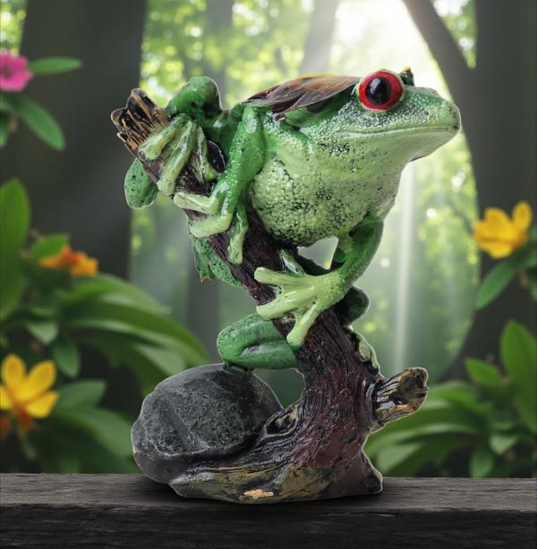 Gerçek Görünümlü Canlı Renkli Afrika Dere Kurbağası Biblo Heykel Ev & Ofis Yeni Yıl Hediyesi 12 cm. - Image 1