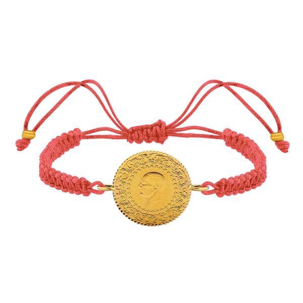 Gekas Kuyumculuk 22 Ayar Yeni Çeyrek Altın Pembe Renkli İpli Bileklik - Image 1