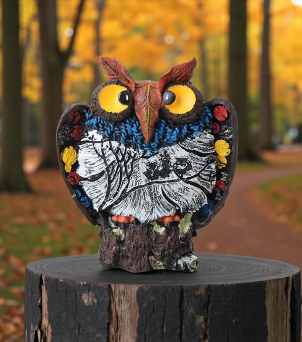 Lüks Canlı Renkli Özel Desenli Baykuş Heykeli 20 cm Dekoratif Biblo Ev Ofis Yeni Yıl Hediyesi SH13 - Image 1