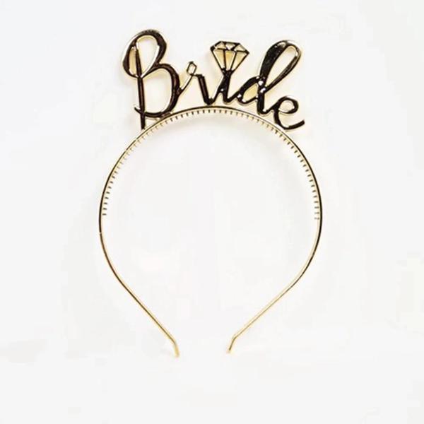 BFS   BrideYazılıTaçveBrideToBeYazılıGözlükSetiAltınRenk - Image 1