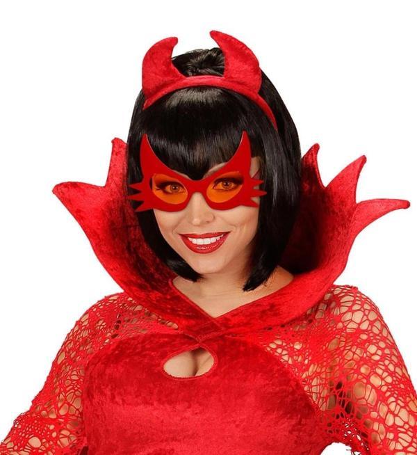 BFS   KırmızıRenkBıyıkTasarımlıKediGözlüğü19x11cm - Image 1