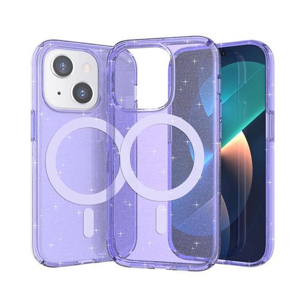 Apple iPhone 13 Kılıf M-safe Şarj Özellikli Parlayan Simli Saydam Renkli Zore Allstar Kapak - Image 1