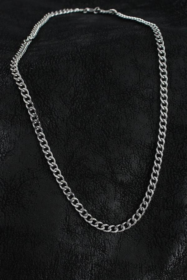 BFS 316L Çelik Klasik Zincir Model Gümüş Renk Erkek Kolye - Image 1