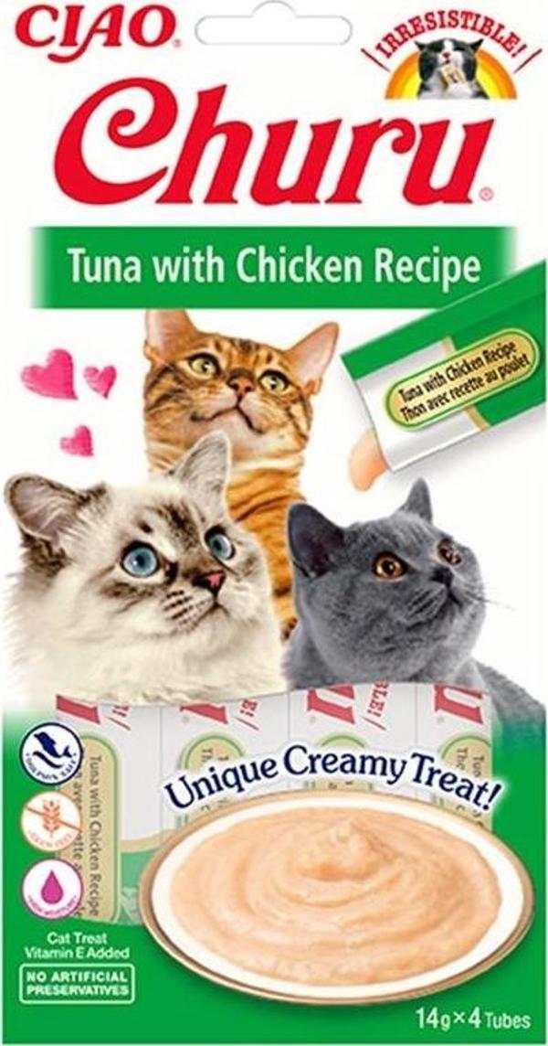 Ciao Churu Cream Ton Balıklı ve Tavuklu Kedi Ödül Kreması 4 X 14 G - Image 1